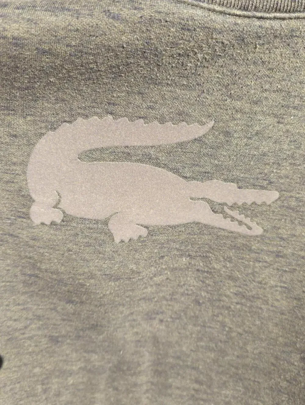 Lacoste Men's XL Sweater Felt Crocodile Crew Neck Olive Green Tonal - Picture 4 of 9